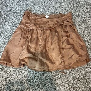 Aerie Smocked Brown Skirt